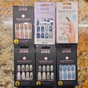 KISS Nail Set - Pink, Blue, Silver, White